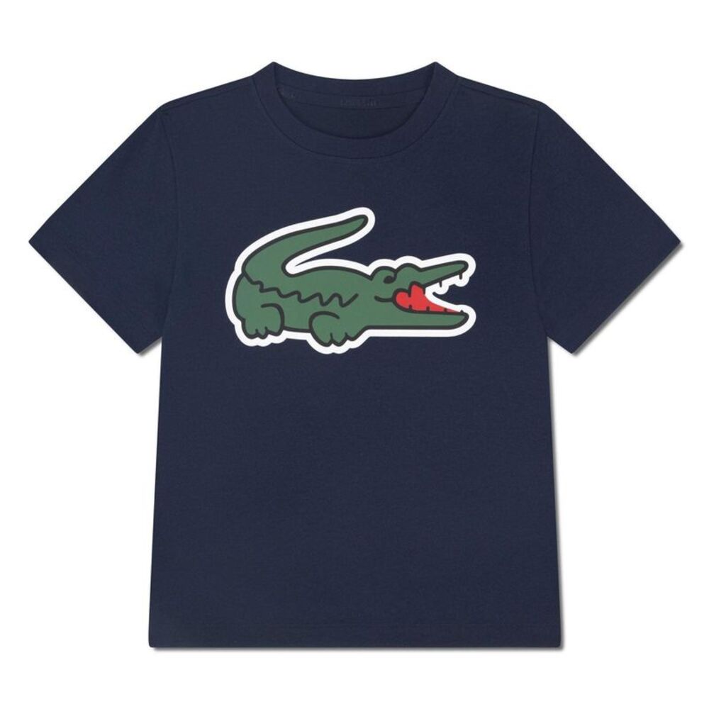 Lacoste Childrens/Kids Big Logo Cotton Blend T-Shirt / Marine Blue